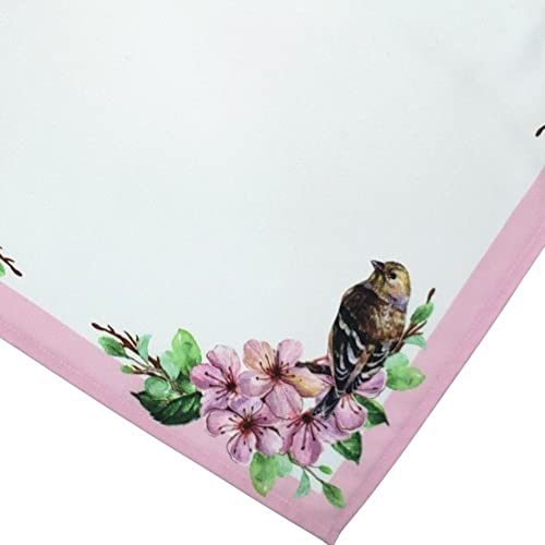 Charlo's Cloth Napkins Set of 4 Delicate Bird 16" by 16" - Rose