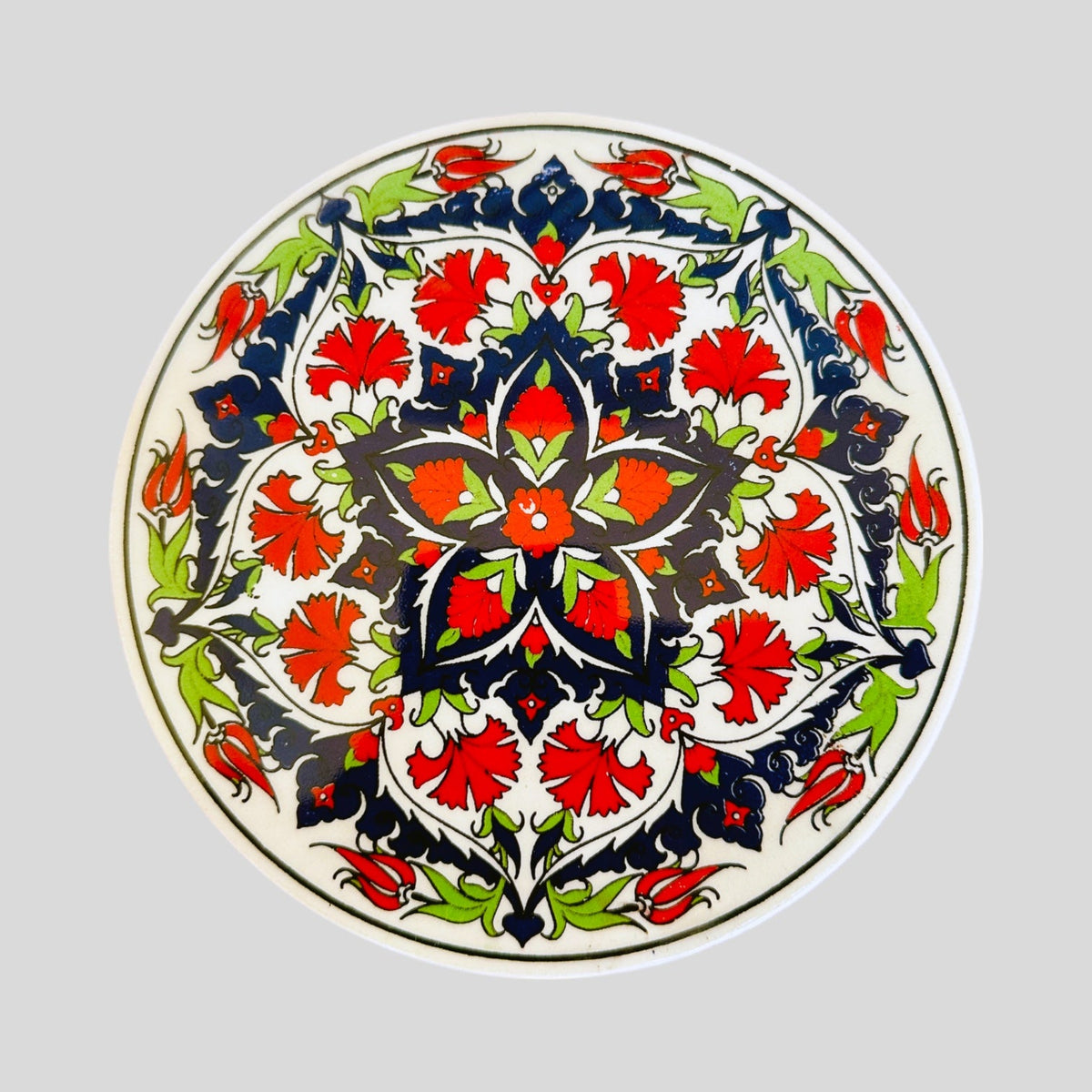 6.5" Ceramic Trivet - Anatolian Bloom